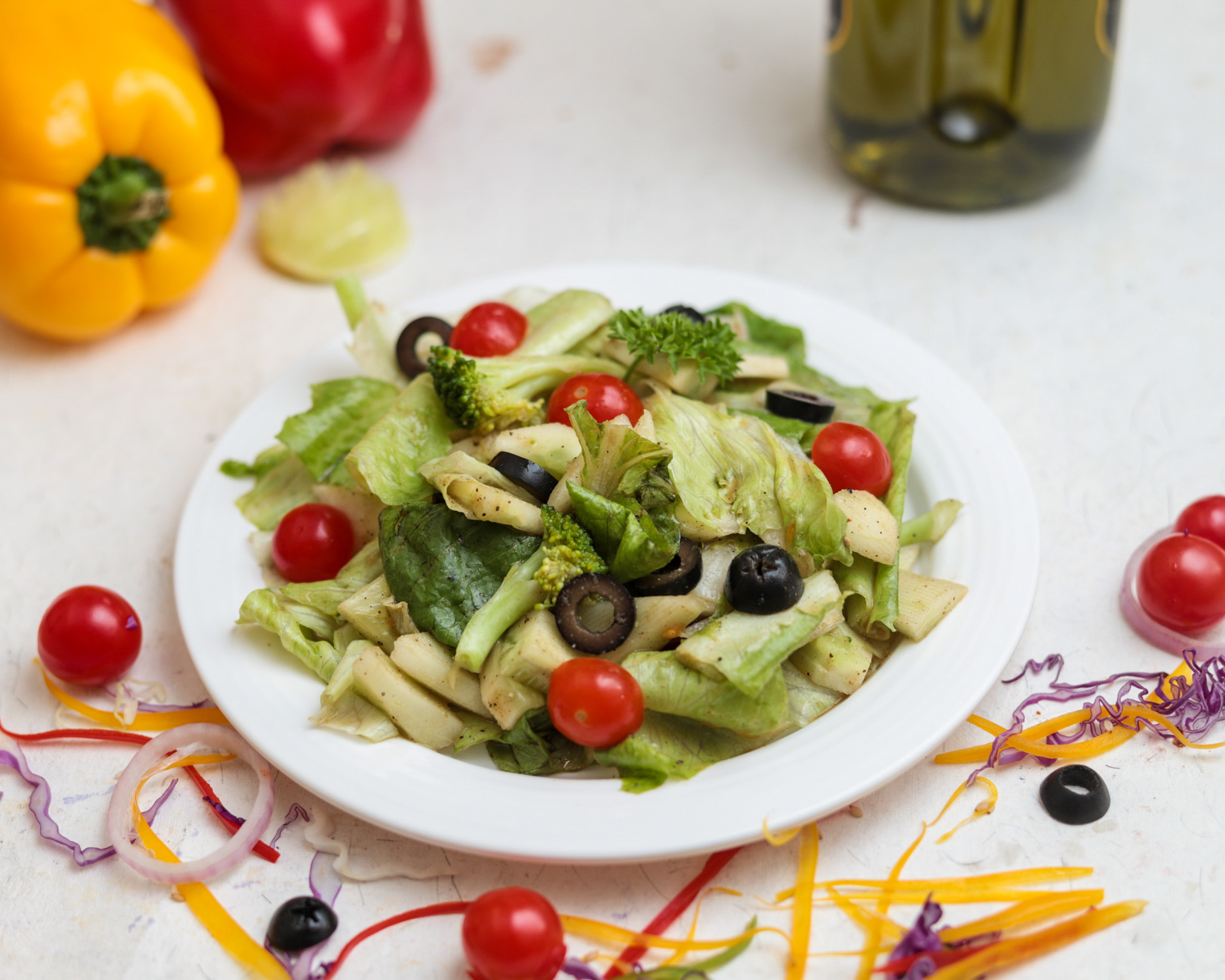 aesthetic photograph of a teriyaki salad